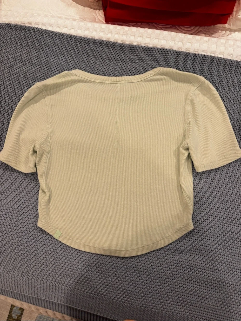 lululemon athletica Light Sage Ribbed Cropped Tee